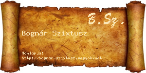 Bognár Szixtusz névjegykártya
